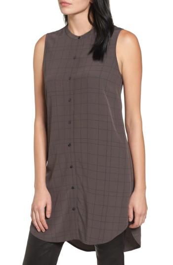 Women's Eileen Fisher Tencel Blend Tunic Shirt, Size - Brown