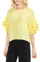 Women's Vince Camuto Drop Shoulder Ruffle Sleeve Blouse, Size - Yellow