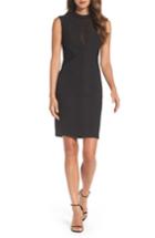 Women's Bardot Croc Texture Panel Dress - Black