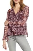 Women's Lucky Brand Bell Sleeve Printed Top - Red