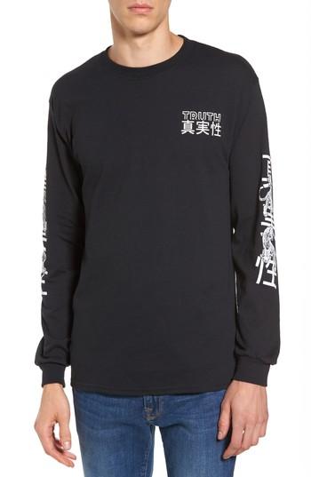 Men's The Rail Truth Tiger Graphic Long Sleeve T-shirt, Size - Black
