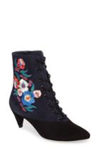 Women's Tory Burch Cassidy Floral Embroidery Pointy Toe Boot M - Black