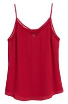 Women's 1.state Chiffon Inset Camisole, Size - Red