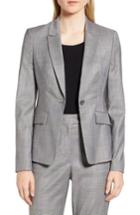 Women's Boss Jofilia Plaid Wool Blend Suit Jacket - Orange