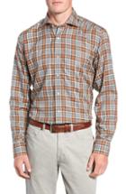 Men's Peter Millar Collection Gamla Regular Fit Plaid Sport Shirt - Brown
