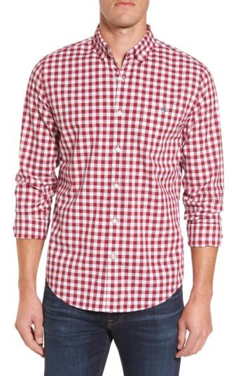 Men's Vineyard Vines Riverhead Gingham Tucker Slim Fit Sport Shirt - Red