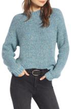 Women's Treasure & Bond Space Dye Shaker Stitch Cotton Blend Sweater - Blue