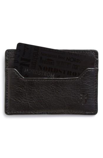Men's Frye 'logan' Leather Card Holder - Black