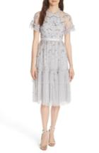 Women's Needle & Thread Lustre Sheer Sleeve Dress - Grey