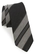 Men's Alexander Olch Stripe Linen Tie, Size - Black