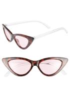 Women's Circus By Sam Edelman 55mm Extreme Cat Eye Sunglasses - Tortoise/ Pink Lens