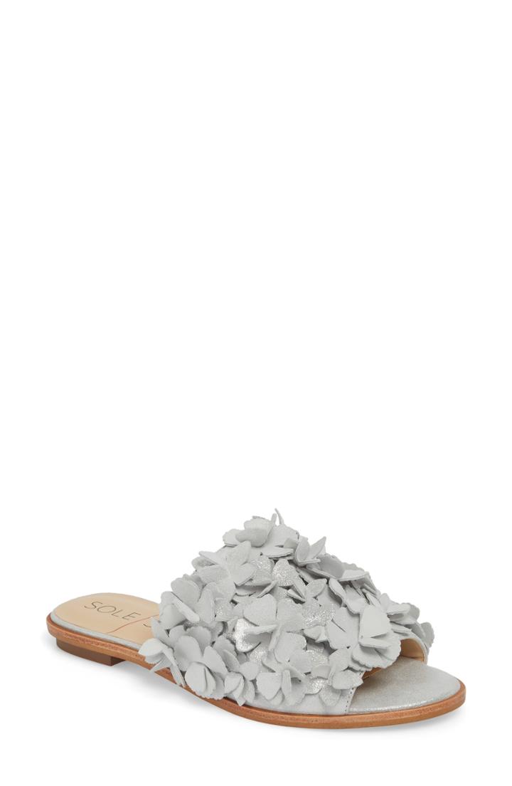 Women's Sole Society Caelyn Embellished Flat Sandal .5 M - Metallic