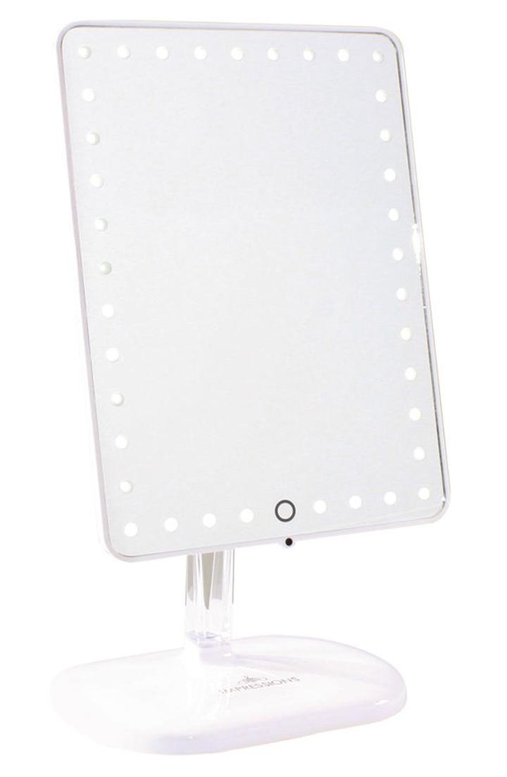 Impressions Vanity Co. Bling Touch Pro Led Makeup Mirror With Bluetooth Audio & Speakerphone, Size - Glossy White