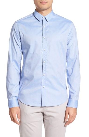 Men's Theory 'zack' Trim Fit Sport Shirt - Blue