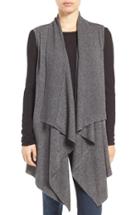Women's Halogen Wool & Cashmere Drape Front Sweater Vest - Grey