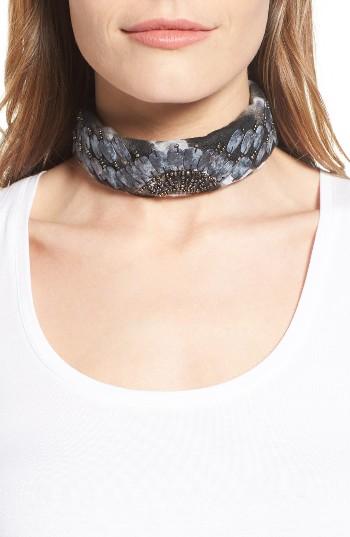Women's Bcbg Shibori Print Rolled Scarf, Size - Black
