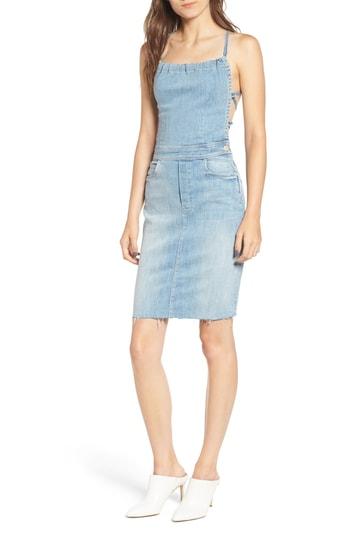 Women's Mother The Tie Back Frayed Denim Dress