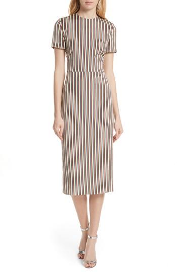 Women's Diane Von Furstenberg Print Body-con Midi Dress - Orange