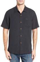 Men's Tommy Bahama Royal Bermuda Standard Fit Silk Blend Camp Shirt, Size - Black