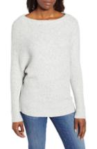 Women's Caslon Asymmetrical Rib Knit Sweater, Size - Grey