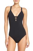 Women's Seafolly Active Deep-v One-piece Swimsuit Us / 10 Au - Black