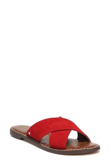 Women's Sam Edelman Gertrude Cross Strap Slide Sandal M - Red