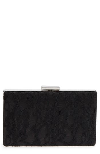Nordstrom Tonal Lace Minaudiere - Black
