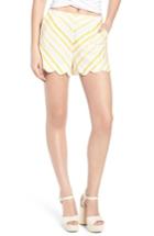 Women's June & Hudson Scallop Shorts - Yellow