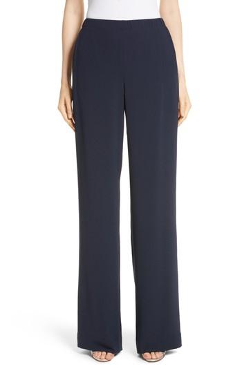 Women's St. John Collection Satin Back Crepe Pants, Size - Blue