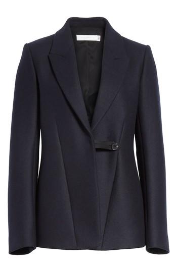 Women's Victoria Beckham Fluid Back Double Breasted Jacket Us / 12 Uk - Blue