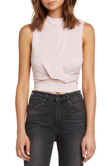 Women's Willow & Clay Twist Front Sleeveless Crop Top - Pink