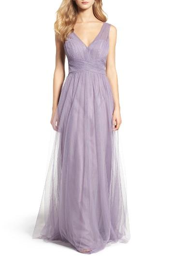 Women's Hayley Paige Occasions Illusion Gown - Purple