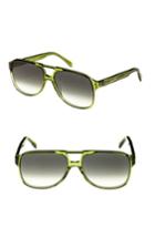 Women's Celine 62mm Oversize Aviator Sunglasses - Green