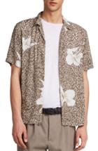 Men's Allsaints Kuhi Regular Fit Short Sleeve Sport Shirt - Beige