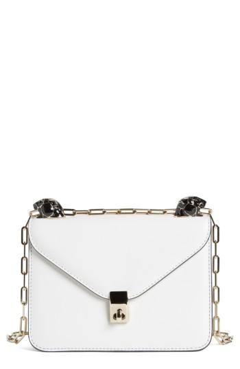 Valentino Garavani Small Panther Leather Shoulder Bag - White