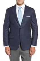 Men's Hickey Freeman Beacon Classic B Fit Plaid Wool Sport Coat R - Blue