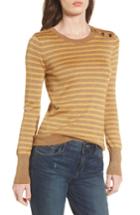 Women's Hinge Sparkle Stripe Sweater, Size - Yellow