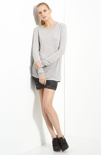 T by Alexander Wang Long Sleeve Pocket Tee Light Heather Grey Small