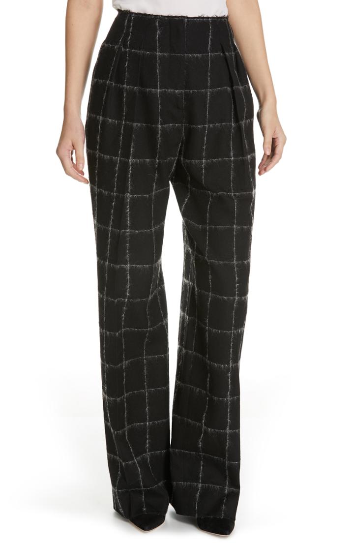 Women's Boss Taleso Windowpane Check Wide Leg Pants