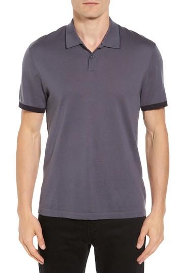 Men's James Perse Ringer Polo (xl) - Grey