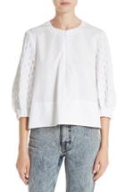 Women's Tibi Texture Sleeve Trapeze Top