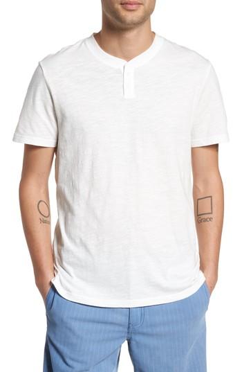 Men's The Rail Garment Dye Slub Knit Henley - White