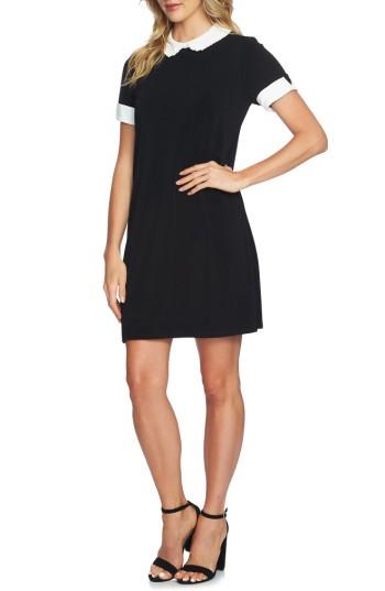 Women's Cece Pleated Collar Shift Dress - Black