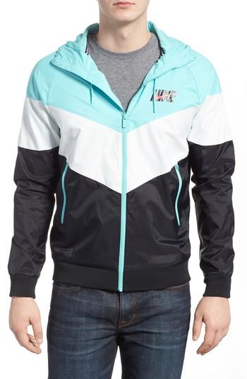 Men's Nike Windrunner Wind & Water Repellent Hooded Jacket - Blue