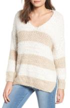 Women's Dreamers By Debut Eyelash Chenille Stripe Sweater - Ivory