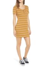 Women's Rvca Donner Stripe Rib Dress - Brown