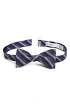Men's Calibrate Stripe Silk Bow Tie, Size - Purple
