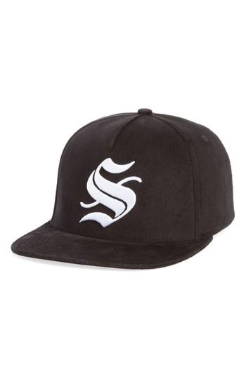 Men's Stampd Corduroy Snapback Cap - Black
