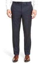 Men's Riviera Flat Front Solid Wool Trousers R - Blue