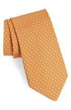 Men's Salvatore Ferragamo Eraldo Print Silk Tie, Size - Orange